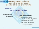 Bài báo cáo: BAO BÌ THỰC PHẨM