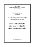 Báo cáo thực hành nghề nghiệp: Chiến lược sản phẩm của công ty cổ phần nước khoáng Vĩnh Hảo