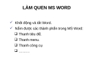 LÀM QUEN MS WORD