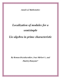 Đề tài " Localization of modules for a semisimple Lie algebra in prime characteristic "