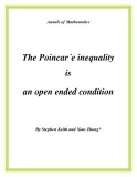 Đề tài " The Poincar´e inequality is an open ended condition "