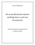 Đề tài " The strong Macdonald conjecture and Hodge theory on the loop Grassmannian "