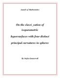 Đề tài " On the classi_cation of isoparametric hypersurfaces with four distinct principal curvatures in spheres "