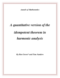 Đề tài " A quantitative version of the idempotent theorem in harmonic analysis "