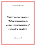 Đề tài " Higher genus GromovWitten invariants as genus zero invariants of symmetric products "