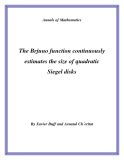 Đề tài " The Brjuno function continuously estimates the size of quadratic Siegel disks "