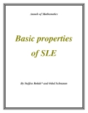 Đề tài " Basic properties of SLE "