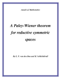 Đề tài " A Paley-Wiener theorem for reductive symmetric spaces "