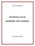 Đề tài "  Positively curved manifolds with symmetry "