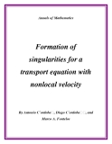 Đề tài " Formation of singularities for a transport equation with nonlocal velocity "