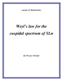 Đề tài "Weyl’s law for the cuspidal spectrum of SLn "