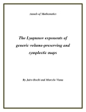 Đề tài "The Lyapunov exponents of generic volume-preserving and symplectic maps "