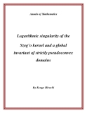 Đề tài " Logarithmic singularity of the Szeg¨o kernel and a global invariant of strictly pseudoconvex domains "