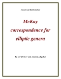 Đề tài " McKay correspondence for elliptic genera "