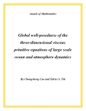 Đề tài " Global well-posedness of the three-dimensional viscous primitive equations of large scale ocean and atmosphere dynamics "