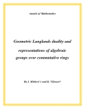 Đề tài " Geometric Langlands duality and representations of algebraic groups over commutative rings "