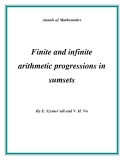 Đề tài "  Finite and infinite arithmetic progressions in sumsets "