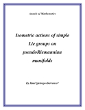 Đề tài " Isometric actions of simple Lie groups on pseudoRiemannian manifolds "