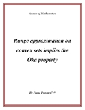 Đề tài "  Runge approximation on convex sets implies the Oka property "