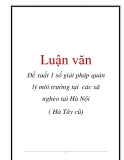 Luận văn: Đề xuất 1 số giải pháp quản lý môi trường tại các xã nghèo tại Hà Nội ( Hà Tây cũ)