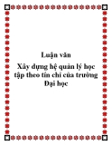 Luận văn: Xây dựng hệ quản lý học tập theo tín chỉ của trường Đại học