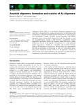 Báo cáo khoa học:  Amyloid oligomers: formation and toxicity of Ab oligomers