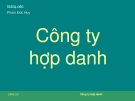   Lý thuyết công ty  hợp danh