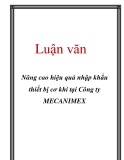 Luận văn: Nâng cao hiệu quả nhập khẩu thiết bị cơ khí tại Công ty MECANIMEX