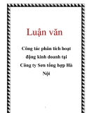 Luận văn: Công tác phân tích hoạt động kinh doanh tại Công ty Sơn tổng hợp Hà Nội