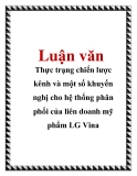 Luận văn: Thực trạng chiến lược kênh và một số khuyến nghị cho hệ thống phân phối của liên doanh mỹ phẩm LG 