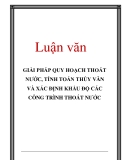 Luận văn: Giải pháp quy hoạch thoát nước, tính toán thủy văn và xác định khẩu độ các công trình thoát nước