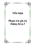 Tiểu luận về  Phạm trù giá trị thặng dư 