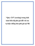 “Quy về 0” (zeroing) trong tính toán biên độ phá giá đối với các vụ kiện chống bán phá giá tại Mỹ