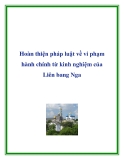 Pháp luật về vi phạm hành chính từ kinh nghiệm của Liên bang Nga