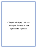 Công tác xây dựng Luật của Chính phủ Áo - một số kinh nghiệm cho Việt Nam