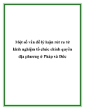 Một số vấn đề lý luận rút ra từ kinh nghiệm tổ chức chính quyền địa phương ở Pháp và Đức