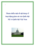 Tham chiếu một số nội dung về hoạt động giám sát của Quốc hội Mỹ và Quốc hội Việt Nam