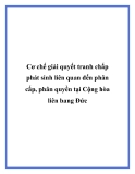 Cơ chế giải quyết tranh chấp phát sinh liên quan đến phân cấp, phân quyền tại Cộng hòa liên bang Đức