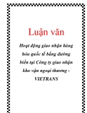 Luận văn: Hoạt động giao nhận hàng hóa quốc tế bằng đường biển tại Công ty giao nhận kho vận ngoại thương VIETRANS