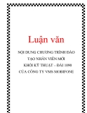 Luận văn: NỘI DUNG CHƯƠNG TRÌNH ĐÀO TẠO NHÂN VIÊN MỚI KHỐI KỸ THUẬT – ĐÀI 1090 CỦA CÔNG TY VMS MOBIFONE