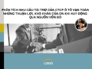 Luận văn: PHÂN TÍCH NHU CẦU TÀI TRỢ CỦA CTCP Ô TÔ VẠN TOÀN NHỮNG THUẬN LỢI, KHÓ KHĂN CỦA DN KHI HUY ĐỘNG QUA NGUỒN VỐN ĐÓ