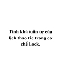 Tính khả tuần tự của lịch thao tác trong cơ chế Lock
