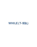 WHILE (T-SQL)