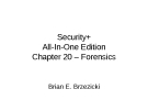 Chapter 20 – Forensics