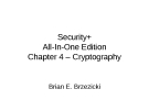 Chapter 4 – Cryptography