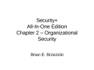 Chapter 2 – Organizational Security