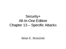 Chapter 13 – Specific Attacks