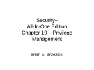 Chapter 19 – Privilege Management