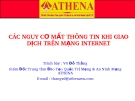 Các nguy cơ mất thông tin khi giao dịch trên mạng Internet