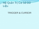 Hệ Quản Trị Cơ Sở Dữ Liệu -   TRIGGER & CURSOR